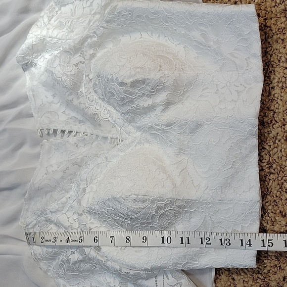 Two Piece White Lace Bohemian Boho Wedding Dress Size 4 Mint Condition - Picture 8 of 16